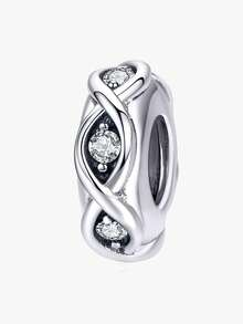 1個流行的925純銀閃光魅力珠,適合女士手鏈手環diy珠寶製作,精美珠寶 - 銀色 - 查看 16