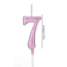 10 Pieces Birthday Numeral Candles Cake Numeral Candles Number 0-9 Glitter Cake Topper Decoration For Birthday Party Favor, Party Celebration - Pink - View 2