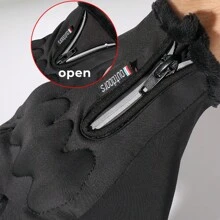 GUMAO Winter Cycling Gloves With Windproof And Water-Resistant Surface Fabric, Warm Thermal Lined, Soft Shell Protection, Touchscreen Compatible, Full Hand Anti-Slip, Suitable For Biking, Motorcycle, Skiing - Black - View 4