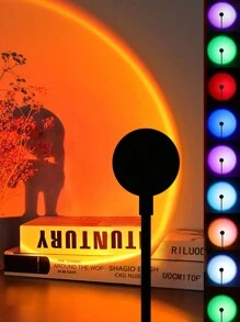 1pc Sunset Projection Lamp, Creative Led Decorative Atmosphere Light, Romantic Night Light, 7 Colors & 13 Modes Optional, Suitable For Bedroom, Cafe, Valentine's Day Decoration
