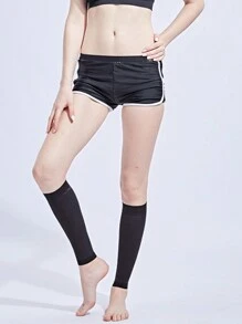 Sports Outdoor 1pair Solid Color Outdoor Sports Leg Covers, Stretchy & Breathable Knitted Calf Sleeves For Running & Fitness - Black - View 4