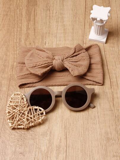 1 件婴儿尼龙提花蝴蝶结装饰头带和 1 件儿童眼镜爱情人节