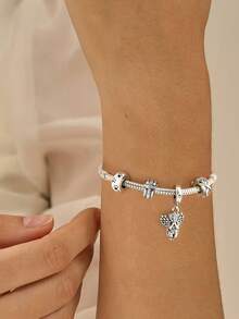 1個流行的925純銀閃光魅力珠,適合女士手鏈手環diy珠寶製作,精美珠寶 - 銀色 - 查看 1