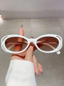 2024 New Fashion Design Frame Women's Stylish Glasses, Oval Multi-Color Frame Decorative Glasses - Multicolor - View 9