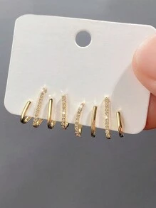 1 Pair Teen Glamorous Cubic Zirconia Stud Earrings For Girls Gifts For Daily Decoration