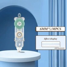 WUQIANNIAN 2 件裝雙面膠帶,0.24 X 315 英寸 - 單芯長度,可再填充,帶膠帶分配器滾筒,用於剪貼簿、工藝品、返校用品 - 粉色 - 查看 3