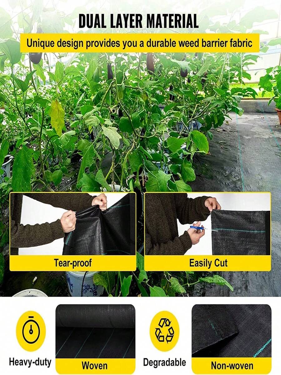 5 X 300FT Weeds Barrier Landscape Fabric Heavy Duty, Weeds Block