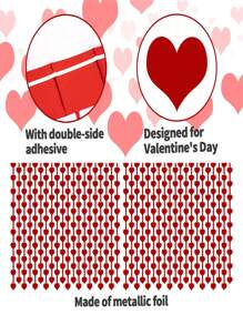 1pc, Red Heart Foil Fringe Curtain Heart Door Curtain Streamers Backdrop Curtains For Birthday Wedding Bachelorette Party Decorations Photo Shoot Props,Valentine's Day Party Supplies Back To School Valentine Day - Red - View 4
