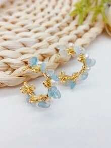 1pair New Design Pearl Stud Earrings, Pearl-Lover's Must-Have, Romantic And Pink Pearls, Unique Design And Elegant Pendant Make It A Great Accessory For Women's Graduation Gift, Workplace, Business And Commercial Occasions. It's Simple, Stylish, Versatile And Slimming, Perfect For Women's Daily Wear, Christmas And Thanksgiving Western Style. - Multicolor - View 3