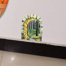 Calcomanía De Pared Removible Creativa Con Diseño De Cueva De Piedra En El Bosque Para La Decoración De Fondo De La Pared De La Sala De Estar - Verde - Ver 3