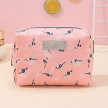 Bird Pattern Makeup Bag Portable Cosmetic Storage Bag For Women Girl Home Travel Toiletry Beauty Case Pink - Pink - View 7
