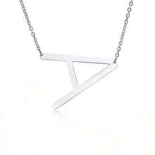 1pc 45cm Length Letter Pendant Necklace - Silver - View 8