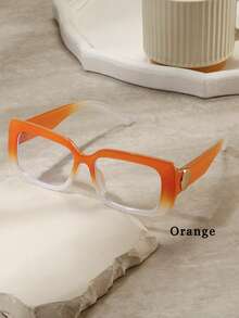 1 副小框方形色塊眼鏡,防藍光透明鏡片眼鏡 - 彩色 - 查看 7