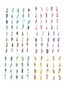 1 gói/40 cái Lông vũ Hình dạng Màu sắc thay đổi dần Cá nhân hóa Creative Thú cưng Trong suốt Miếng dán chống thấm nước Đối với Nhật ký Đồ trang trí - Nhiều màu - Xem 3