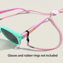 1 件,可愛卡通防滑眼鏡繩架帶支架可調節戶外運動太陽眼鏡鏈面罩掛繩成人女孩男孩兒童 - 粉色 - 查看 2