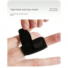 運動支撐手指套,帶繃帶和壓縮功能,用於單/雙手指固定,適用於籃球和排球 - 黑與白 - 查看 3