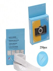 1 Roll, 250 Pieces Fully Transparent/Hot Stamping Roll Photo Corner Stickers Diy Photo Album Corner Stickers - Transparent - View 1