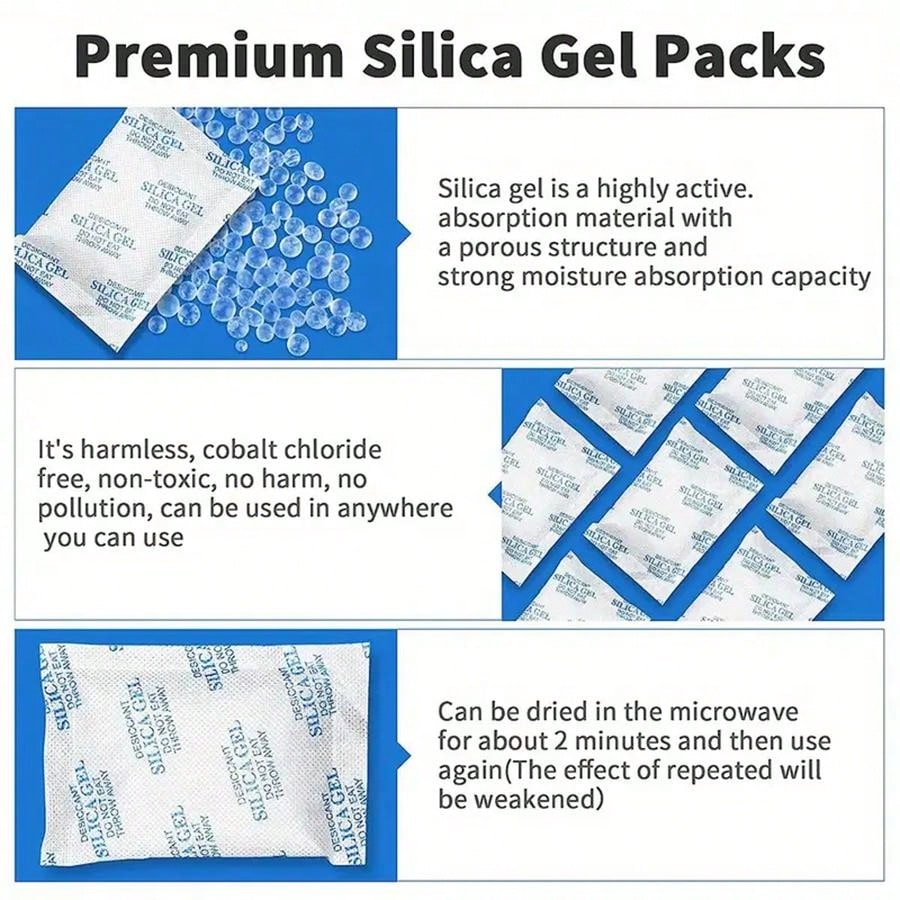 1PC Silica Gel Packs, Transparent Desiccant, Desiccant Packets For