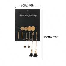 歐美新復古風格幾何耳環套裝,女士專屬高端金屬耳針飾品套裝 - 8 - 查看 5