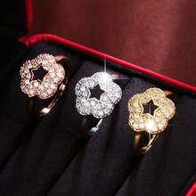 1pc Fashionable Five-Pointed Star Shaped Flower Ring With Zirconia For Women - Ring - View 7