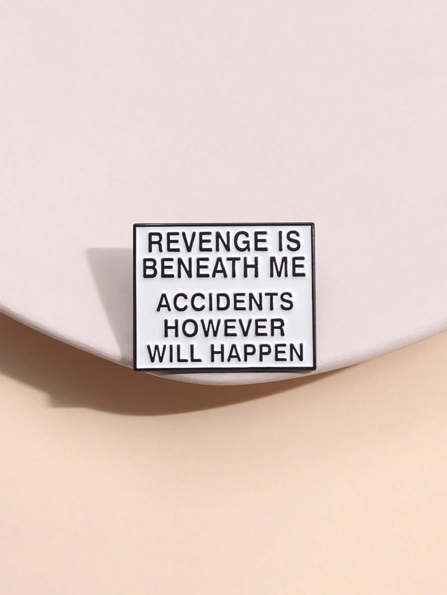 1 件字母设计翻领别针，卡通胸针适合男士和女士休闲装 - 字母 - 查看 1