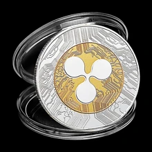 1 Piece Ripple Coin Souvenirs And Gifts Commemorative Coin Cryptocurrency Physical Crypto Coin Challenge Coin Silvery Plated Collection - Silver - View 1
