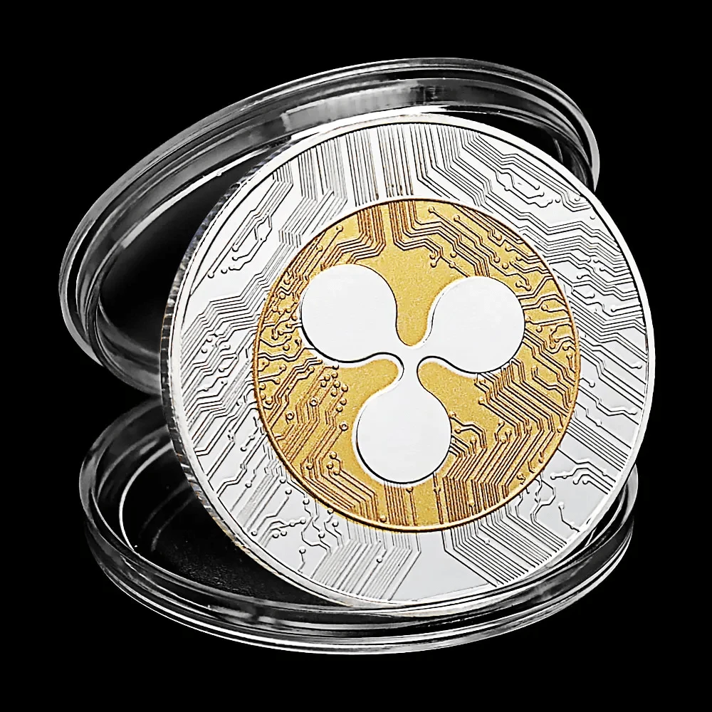 1 Piece Ripple Coin Souvenirs And Gifts Commemorative Coin Cryptocurrency Physical Crypto Coin Challenge Coin Silvery Plated Collection - Silver - View 1