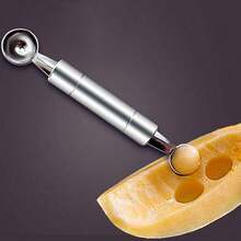 1pc Stainless Steel Fruit Plate Carving Tool Set With Dual-Head Fruit Digging Baller Scoop, Corrugated Carving Knife, Flower Carving Knife, Melon Baller Scoop, Fruit Fork - Silver - View 9