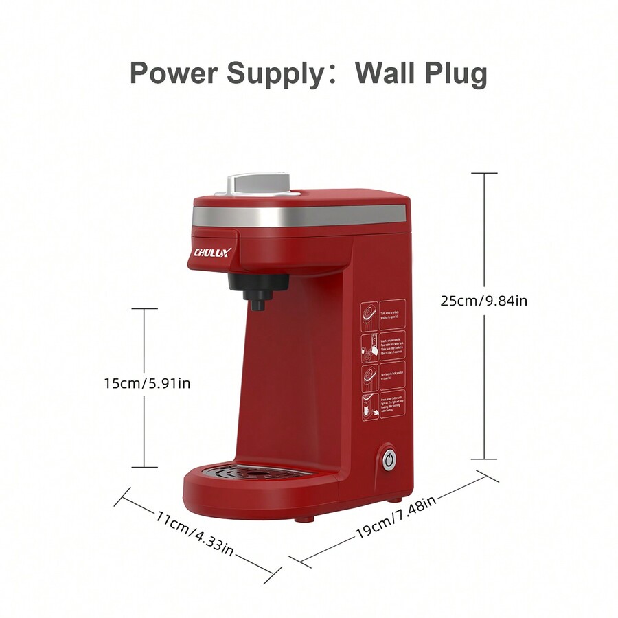 Chulux Single Serve Coffee Maker Machine, Compatible With Capsules, Tea