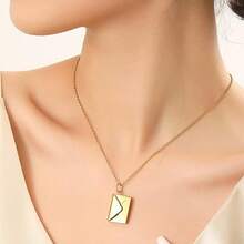 Envelope Shaped Locket Necklace Creative Titanium Steel Snake Bone Chain Necklace Jewelry Gift - Envelope - View 4