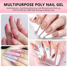 Kit Para Uñas De Gel De Poliéster En 10 Colores Ideales Para Principiantes Y Extensiones De Uñas Profesionales, Arte De Uñas Diy En El Hogar - Naranja Coral - Ver 2