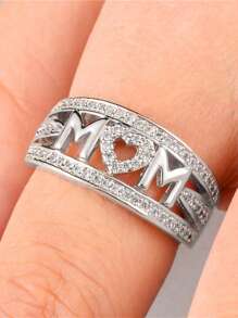 1枚優雅立方氧化鋯媽媽戒指,適用於女性母親節禮物紀念日晚會珠寶 - 1# - 查看 11