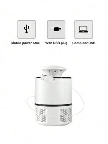 Usb蚊蟲殺蚊燈,體溫模擬和聲波吸引,家用蚊蟲驅除燈 - 白色 - 查看 2