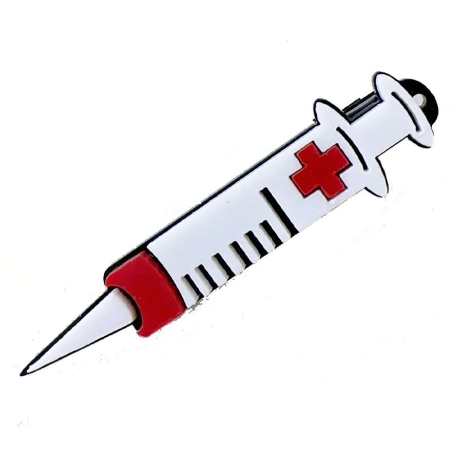 1pc Handmade Syringe Shaped Hair Clip In Hospital Style, Anime Nurse Inspired, Gothic Hair Accessory - Black - View 1