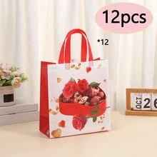 12pcs Waterproof Non-Woven Handbag Gift Bag/Shopping Bag For Valentine'S Day - 3 - View 1