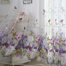 1片1*2.5m牡丹花高遮光率窗簾 - 紫色 - 查看 10