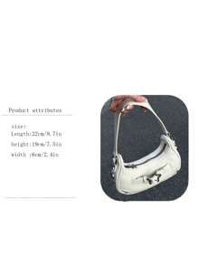 Y2K Cross Decor Underarm Bag Baddie Chain Shoulder Bag Pink Handbag - White - View 6