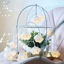 1 Pack Of 10 LED Smiling Cloud Lights - Great For Holiday Party Decorations - White - View 7