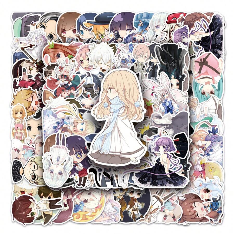 52 Piezas Pegatinas Frescas Con Temas De Anime De Chicas Lindas - Multicolor - Ver 1