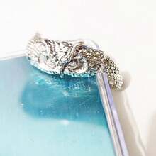 1pc Vintage Owl Decor Bracelet, Men's Cool & Casual Hip Hop Style Jewelry, Birthday Gift - Silver - View 3