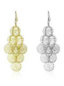 Dangle Earrings With Moving Heart Design, Elegant Long Fashion Earrings For Women, Exaggerated Metal Pendant, Charming Jewelry Gift - Hollow Water Drop - View 11