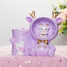 1 件创意可爱风格笔筒台灯，现代树脂极具吸引力的桌面装饰，适合节日和生日礼物 - 紫色 - 查看 8