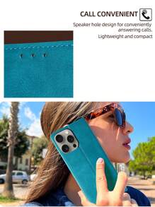 keyunfei 牛皮卡槽支架钱包式翻盖手机壳，兼容苹果 17/14 Pro Max/16E、三星 Galaxy A34 5G/Note20/S20 FE、POCO X4PRO 5G、红米 Note 12 4G、荣耀 X7A 4G、P30 Lite - 淺藍色 - 查看 8