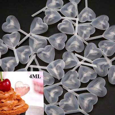 50/100/150/200 piezas Cuentagotas de plástico de 4ml, con forma larga/en forma de corazón, para pasteles, hornear, inyección de mermelada y pajitas para bebidas, fiesta de San Valentín, decoración del hogar, regalos para el hogar