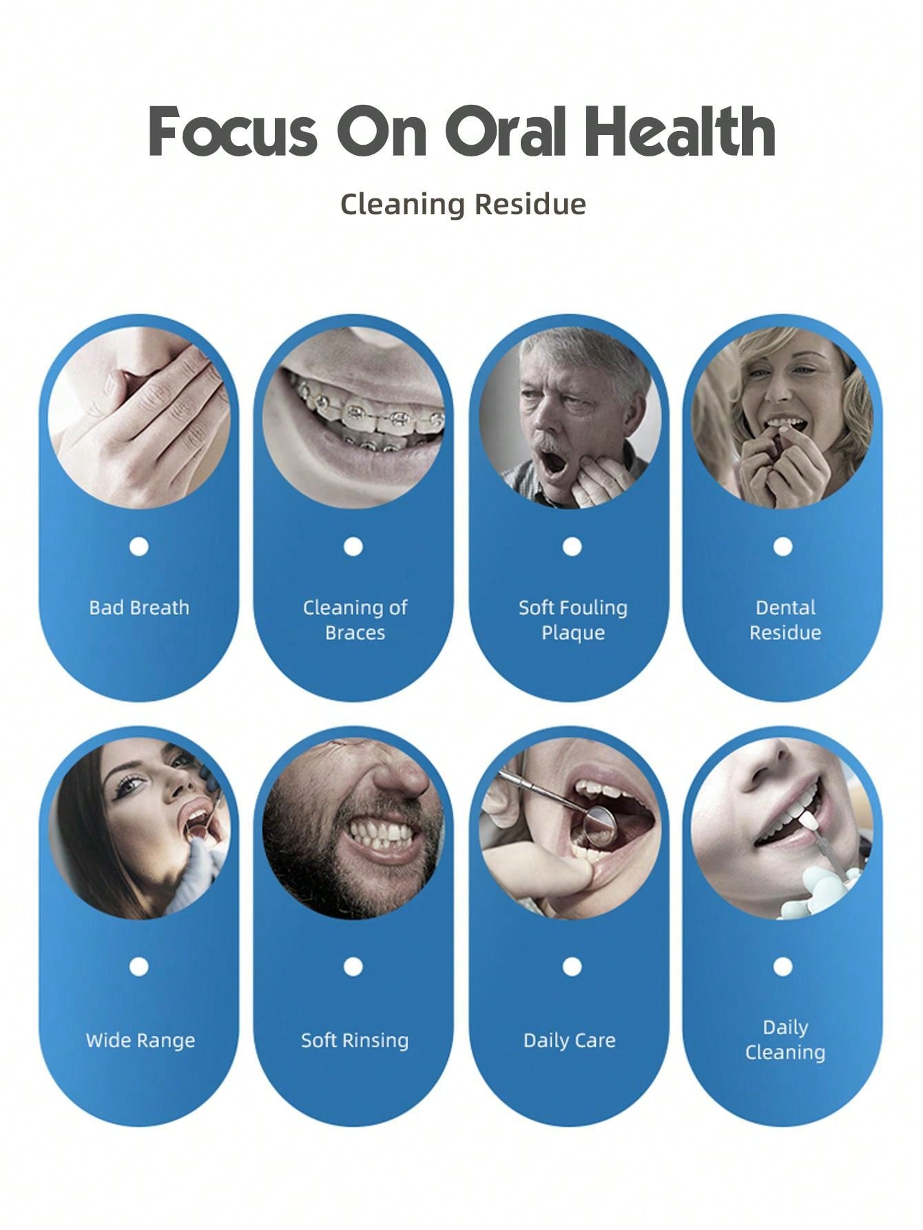 Cordless Air Pressure Tooth Flosser Oral Irrigator Portable, No Need