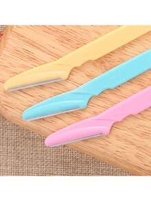 1pc 3pcs/Set Simple Eyebrow Trimmer Razor With Brush, Eyebrow Shaver And Comb, Beauty Makeup Tool - Multicolor - View 2