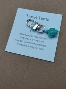 1/2pcs Blue Travel Turtle, Turtle Keychain, Turtle Keyring, Gift, Turtle Bag Charm, Birthday Gift Idea For A Friend, Good Luck Charm,Christmas