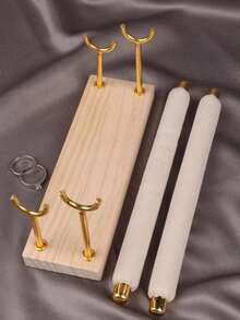 1只雙層絨面戒指展示架飾品架,用於珠寶展示柜的珠寶收納整理 - 米色 - 查看 10