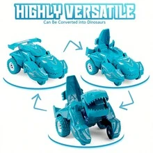1pc Transformable Abs Dinosaur Car Toy, Impact Deformation Inertial Vehicle Suitable For Children Aged 3-6 Years Old, Blue Dinosaur's Claws,Two Colors Randomly Delivered - Orange - View 4