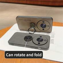 Sheepskin Texture Fabric Anti-Fall Soft Phone Case For Men, Vintage Classic High-End Mobile Phone Protective Cover Compatible With Huawei/Honor - Blue+Bracket - View 5